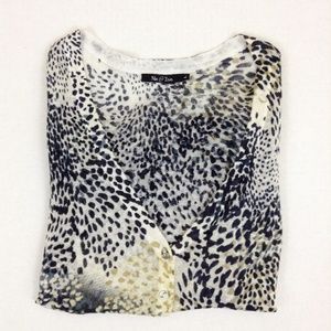 NIC+ZOE | L | Earthy Boho Speckled Linen Cardigan